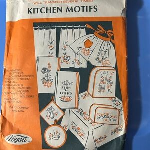 Vintage Vogart Transfer Pattern. Kitchen Motifs